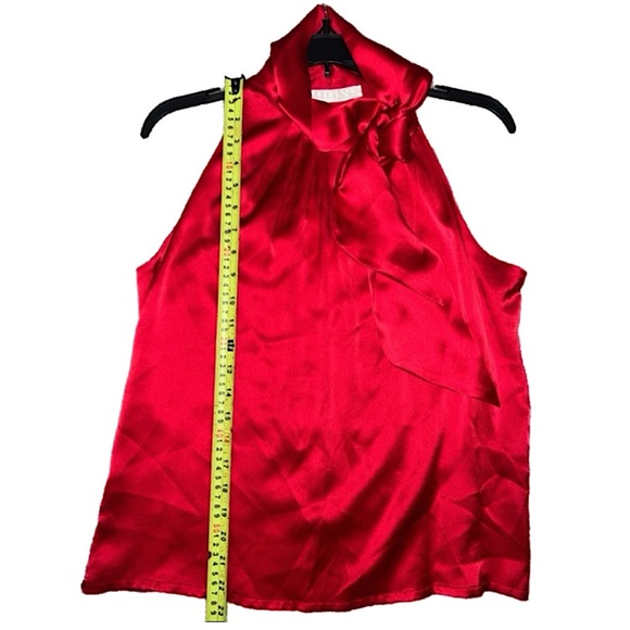 Van Tisse Vintage Red Tie-Neck 100% Silk Halter Luxury Top, Medium USA - Picture 3 of 8